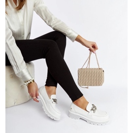 Valkoiset nahkaiset mokasiinit Goe LL2N4038 valkoinen 2