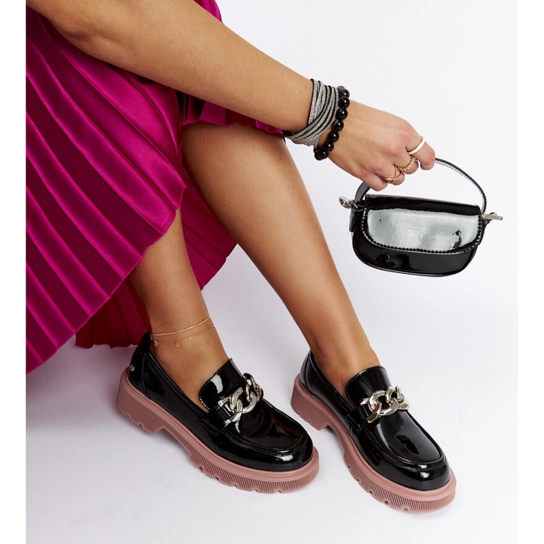 Mustat nahkaiset mokasiinit Goe LL2N4039 1