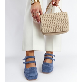 Cherin siniset pumput massiivisella lohkokorolla sininen 2