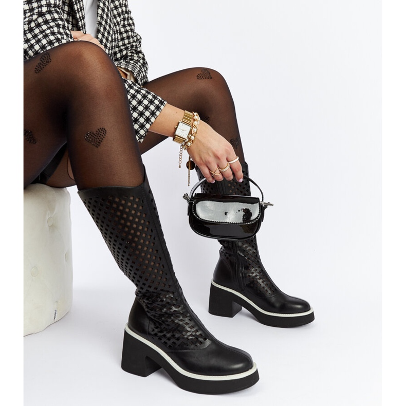 Mustat harjakattoiset Anahola korkokengät 2