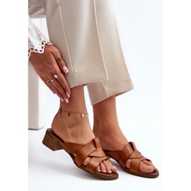 Zazoo 40236 Naisten nahkatossut, matalakorkoiset ruskeat 1