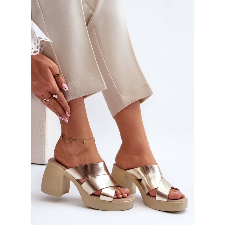 Zazoo 40373 nahkaiset varvastossut, kulta kultainen 2