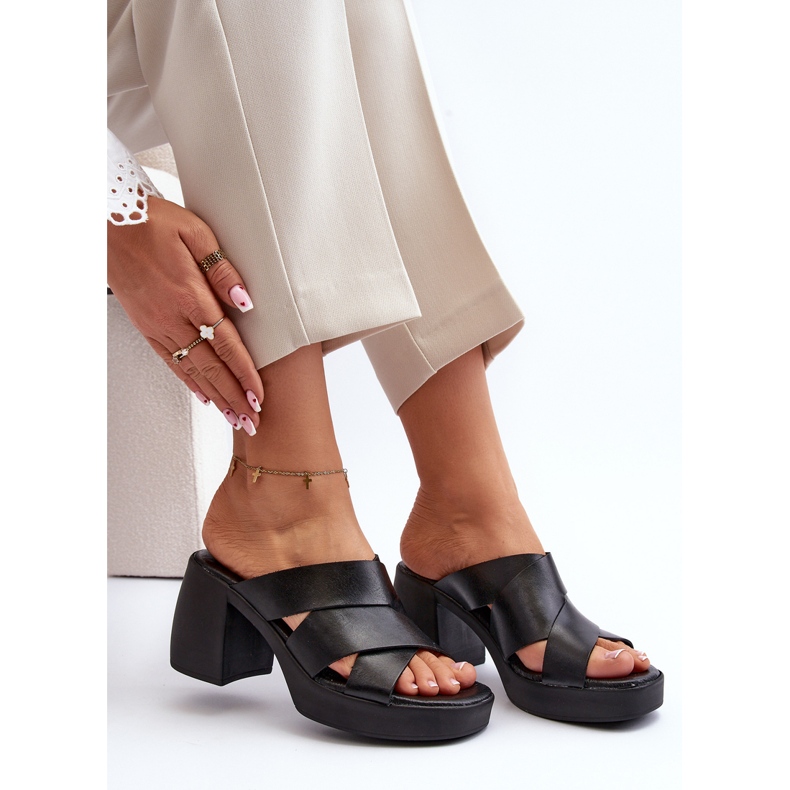 Zazoo 40373 nahkaiset varvastossut, musta 2