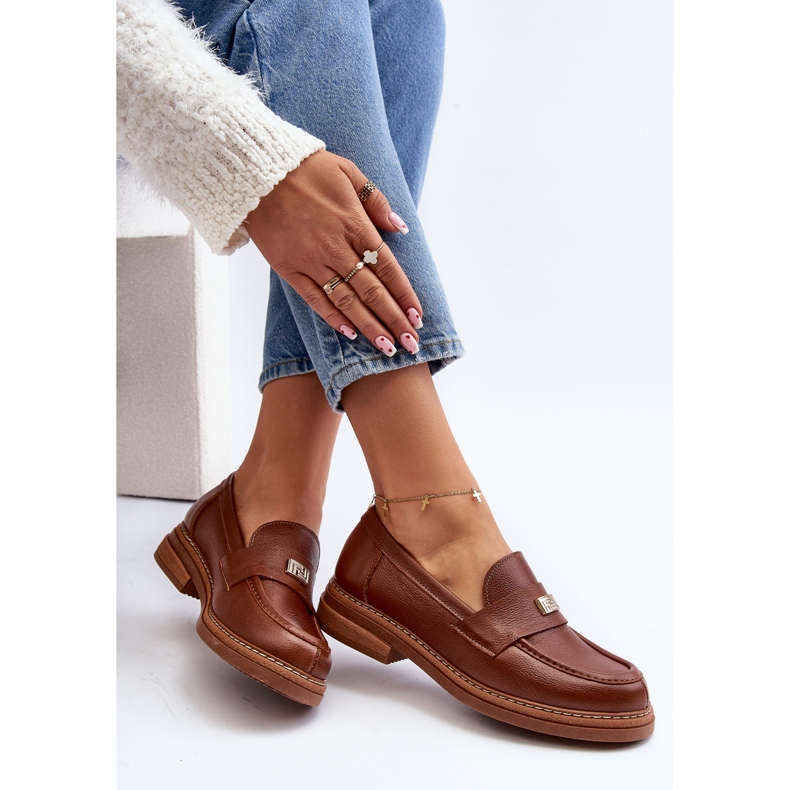 Zazoo 20165 naisten nahkaiset mokasiinit, ruskea 1