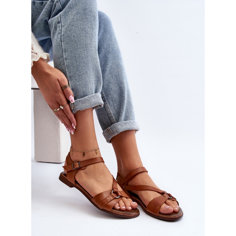 Zazoo 40182 Naisten nahkasandaalit, ruskea 1