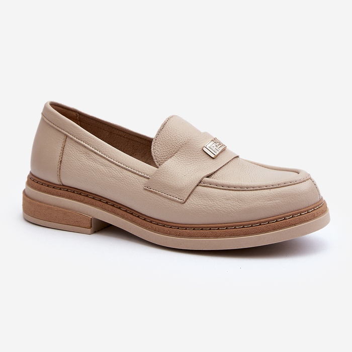 Zazoo 20165 naisten nahkaiset mokasiinit, beige 2