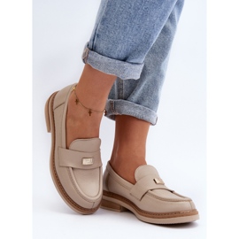 Zazoo 20165 naisten nahkaiset mokasiinit, beige 4