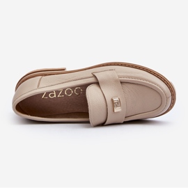 Zazoo 20165 naisten nahkaiset mokasiinit, beige 7