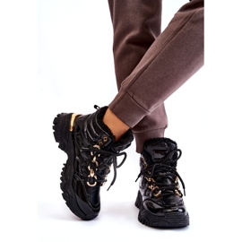 Naisten eristetyt urheilukengät retkeilykengät kultaisella ketjulla mustalla 5