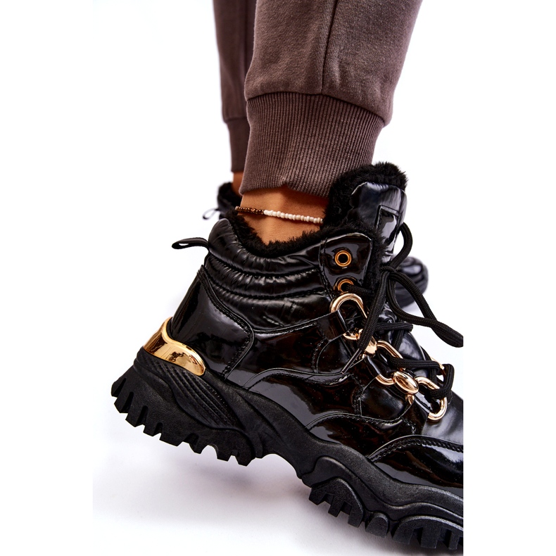 Naisten eristetyt urheilukengät retkeilykengät kultaisella ketjulla mustalla 7