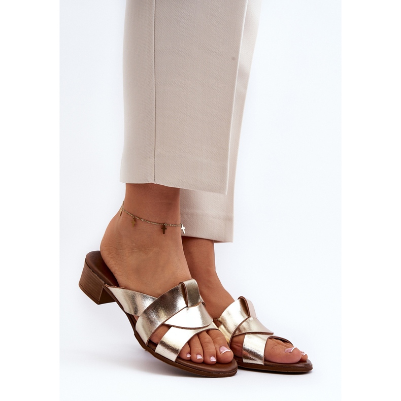 Zazoo 40236 Naisten nahkatossut matalalla korolla, kultaa kultainen 2