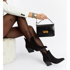 Mustat harjakattoiset cowboysaappaat Melito-korkoilla 1