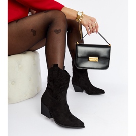 Mustat harjakattoiset Taurus-korkokengät cowboysaappaat 2