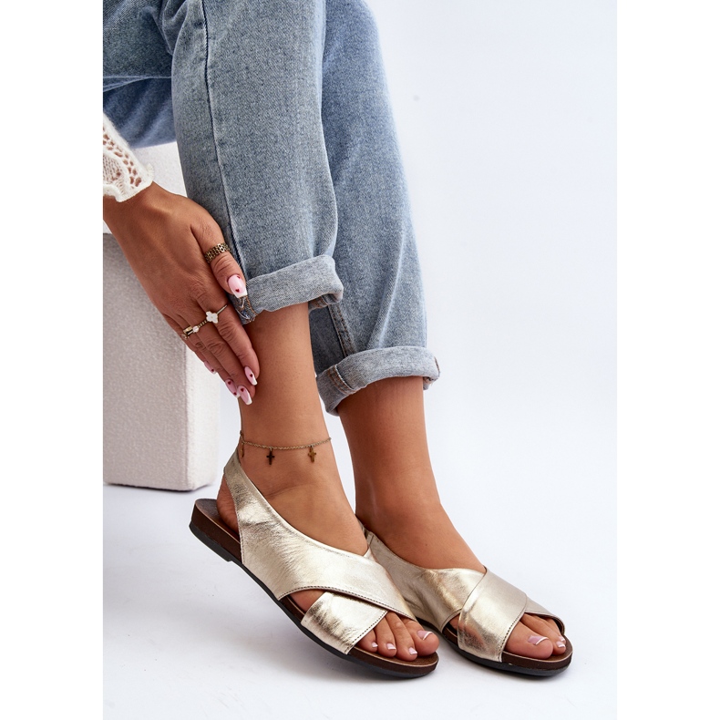 Zazoo 40407 naisten nahkasandaalit kultaa kultainen 2