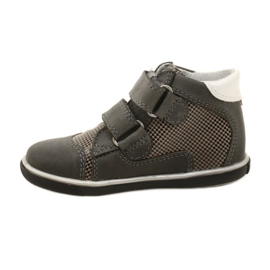 Tyttöjen nahkakengät valkoisilla kukilla 91904 harmaa bartek 2