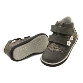 Tyttöjen nahkakengät valkoisilla kukilla 91904 harmaa bartek 5