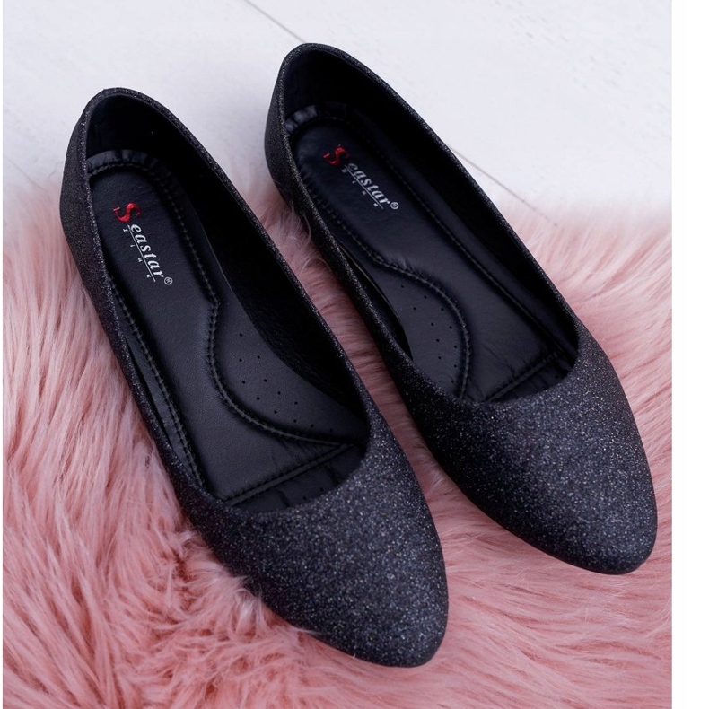 Seastar Naisten ballerinat Glitter Black Fifi musta 4