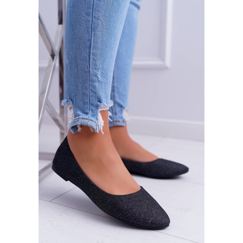 Seastar Naisten ballerinat Glitter Black Fifi musta 1