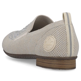 Mukavat naisten matalakorkoiset slip-on kengät Rieker 51989-64 beige 1