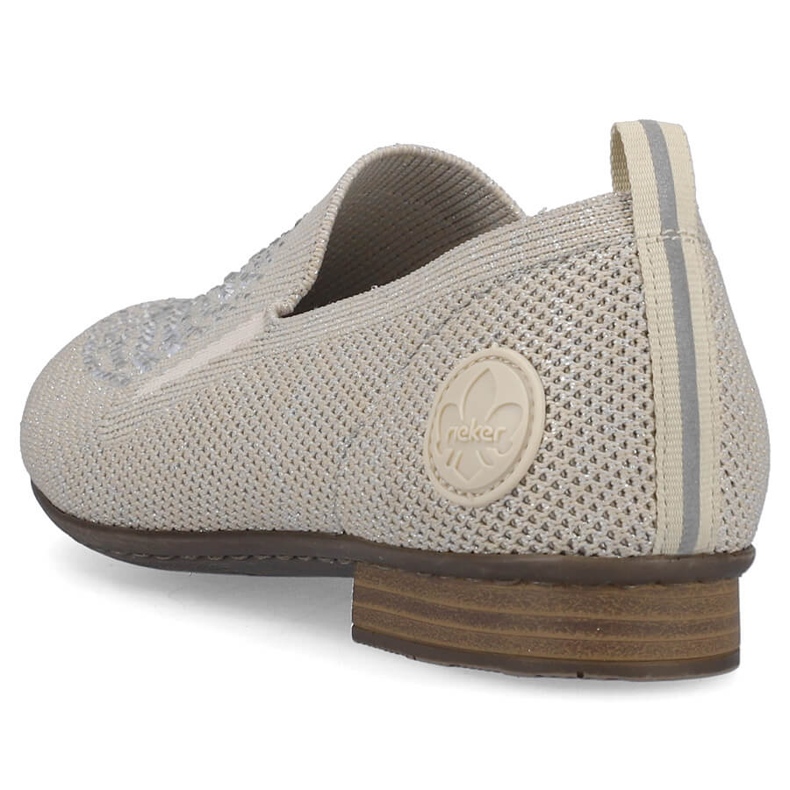 Mukavat naisten matalakorkoiset slip-on kengät Rieker 51989-64 beige 1