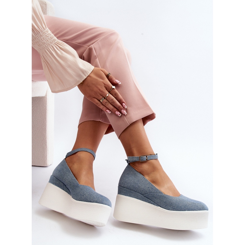 Naisten denim espadrillit Wedge Blue Mallassa sininen 1