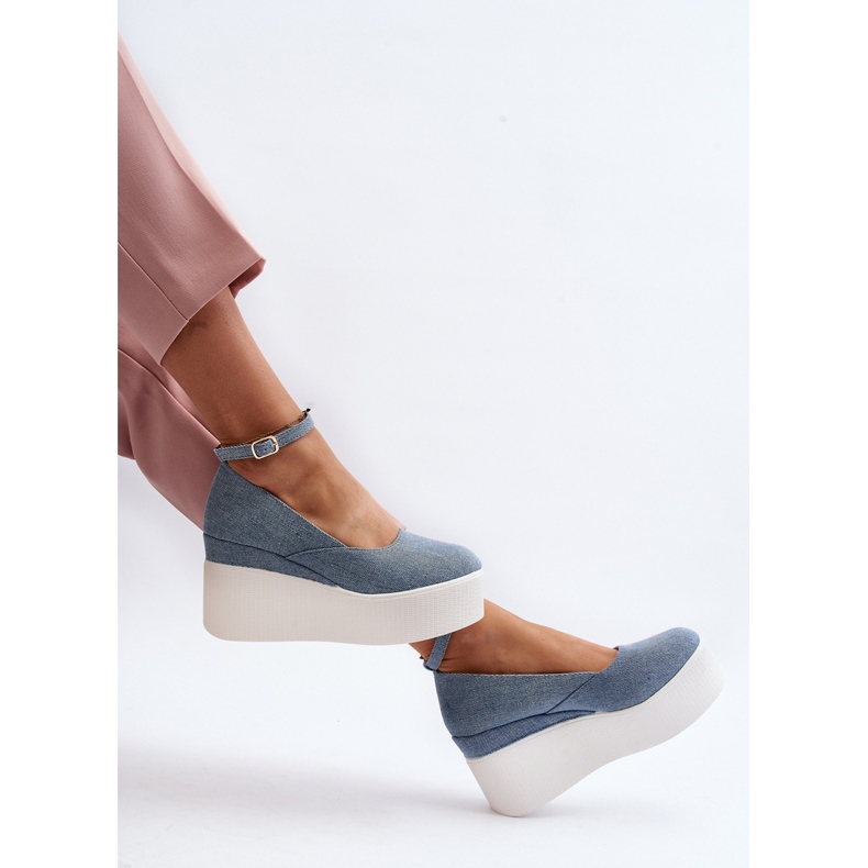 Naisten denim espadrillit Wedge Blue Mallassa sininen 2