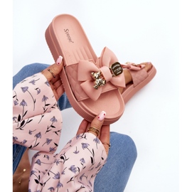 Naisten varvastossut, joissa on rusetti ja nalle, vaaleanpunainen Katterina 1