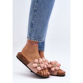 Naisten varvastossut koristeilla, vaaleanpunainen Bunlia 2