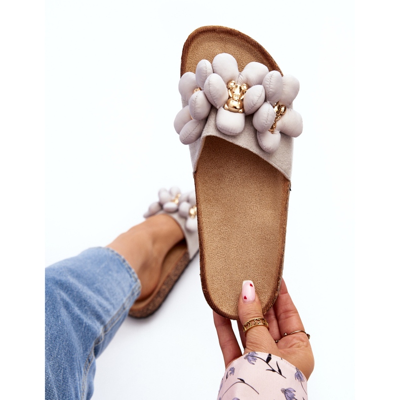 Naisten varvastossut koristeilla Harmaa Bunlia 1