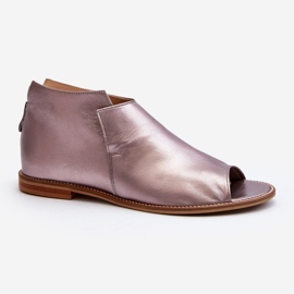 Naisten nahkasandaalit Laura Messi 2443 Rose Gold vaaleanpunainen 2