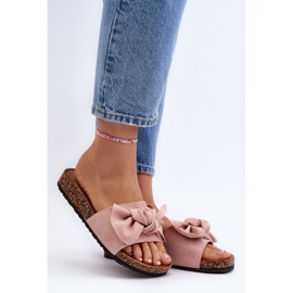 Naisten varvastossut rusetilla, vaaleanpunainen Ezephira 2