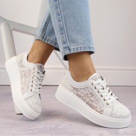 Naisten pitsiset urheilujalkineet, valkoinen S.Barski HY025 1