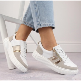 Naisten nahkaiset urheilukengät, valkoinen Filippo DP6121 1