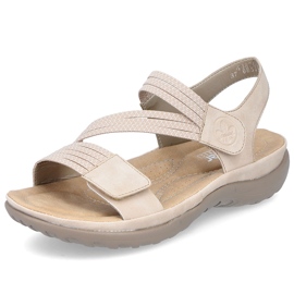 Mukavat naisten sandaalit tarranauhalla ja kuminauhalla, beige Rieker 64870-62 9
