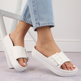 Naisten vaahtomuoviset varvastossut soljella, valkoinen Big Star NN274A661 1