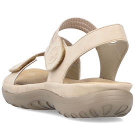 Mukavat naisten sandaalit tarranauhalla ja kuminauhalla, beige Rieker 64870-62 10