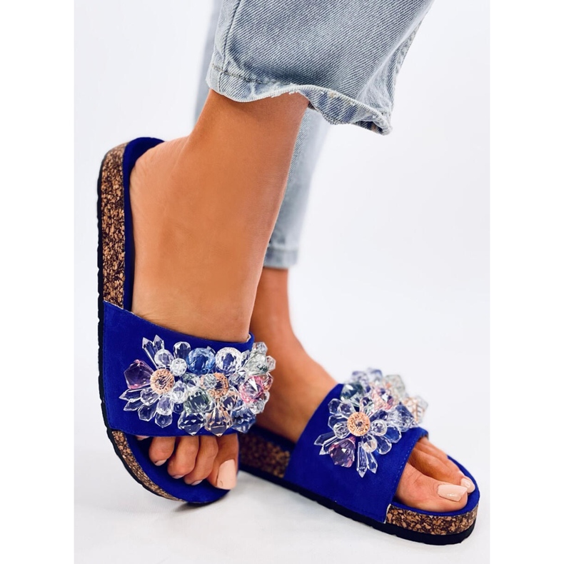 Korkkivarvastossut Malivin sinisellä kivillä sininen 2