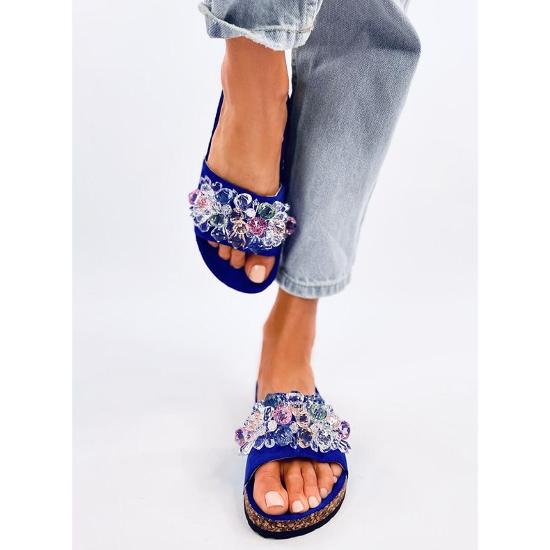 Korkkivarvastossut Malivin sinisellä kivillä sininen 1