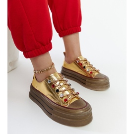 Kultaiset tennarit GOE NN2N4055 alustalla kultainen 1