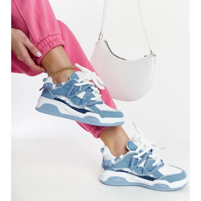 Siniset lenkkarit Melilot-kangasosilla sininen 1