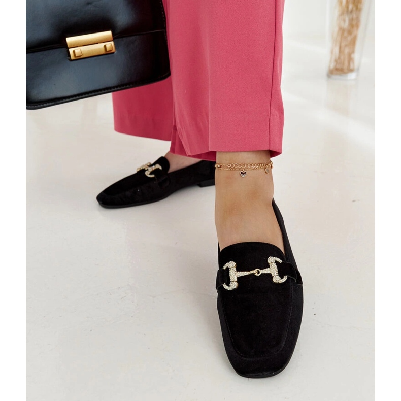 Fabrizian mustat samettiset mokasiinit strassilla 1