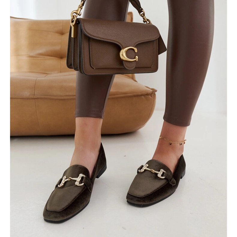 Fabrizian vihreät samettimokkasiinit strassilla 2