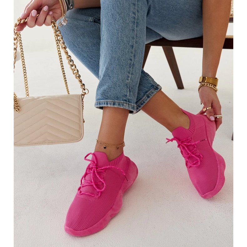 Tummanpunaiset Roshni urheilulenkkarit vaaleanpunainen 1