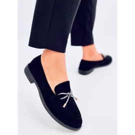 Saras Black naisten mokkanahkaiset mokasiinit musta 2