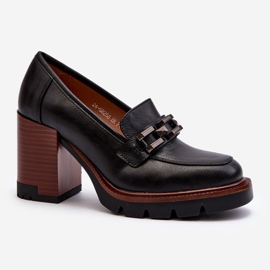 Vinceza Pumput massiivisessa korkokengossa, jossa koristeena Black Oradna musta 1