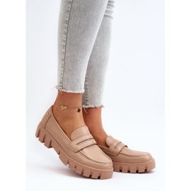 Vinceza Naisten Eco Leather Moccasins Beige Seravisa 2