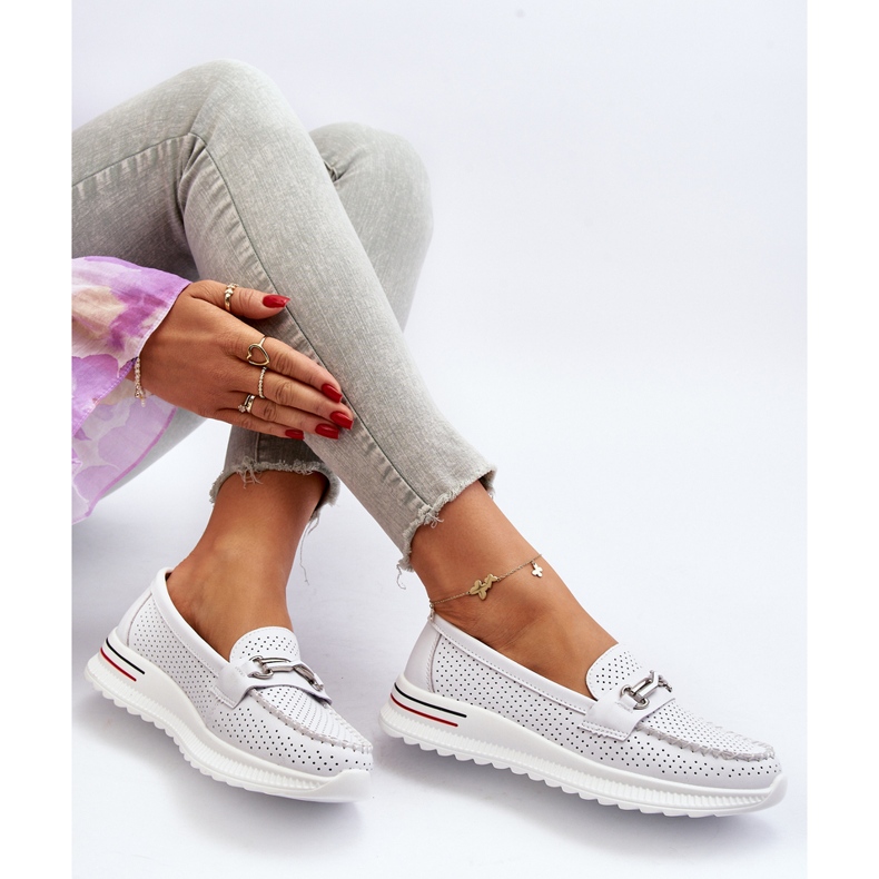 Vinceza Naisten nahkaiset mokasiinit Valkoinen Veridinna 1