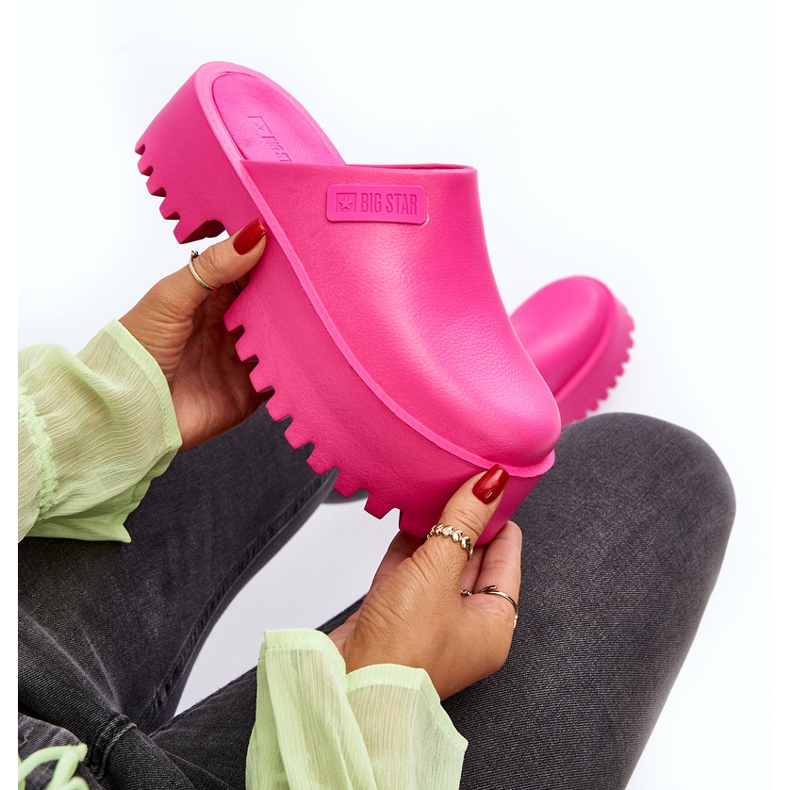 Naisten varvastossut massiivisella pohjalla Big Star NN274019 fuksia vaaleanpunainen 2