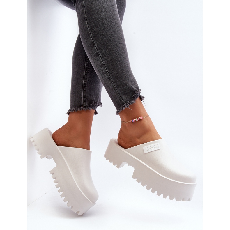 Naisten varvastossut massiivisella pohjalla Big Star NN274015 Valkoinen 1