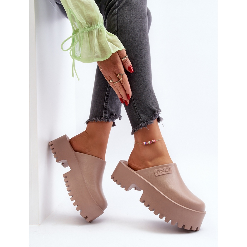 Naisten varvastossut massiivisella pohjalla Big Star NN274016 Beige 2